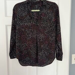 Ann Taylor Black Button Down Long Sleeve Blouse